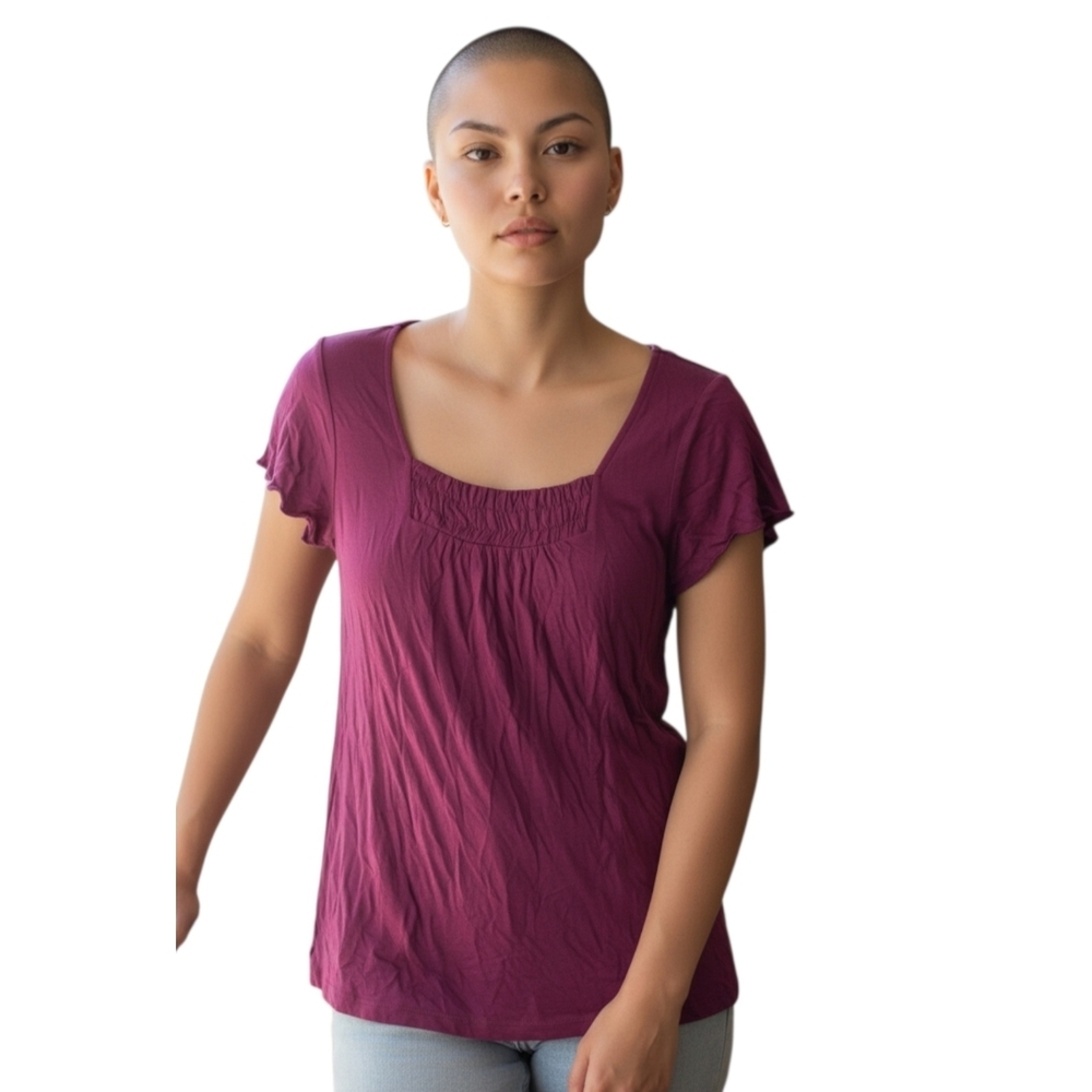 Lucky Brand Magenta Short Sleeve Top